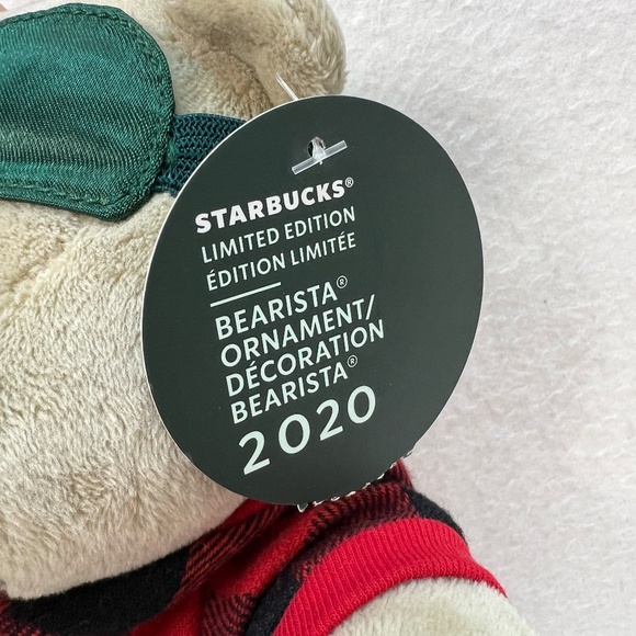 Starbucks Coffee 2020 Bearista Plush 10" Teddy Bear Flannel Pajamas Logo Holiday - Picture 4 of 13